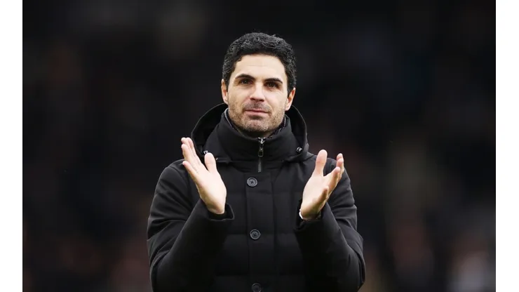 Mikel Arteta with Arsenal during the 2022-2023 Premier League