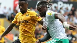 Nelson Semedo of Wolves and Allan Saint-Maximin of Newcastle