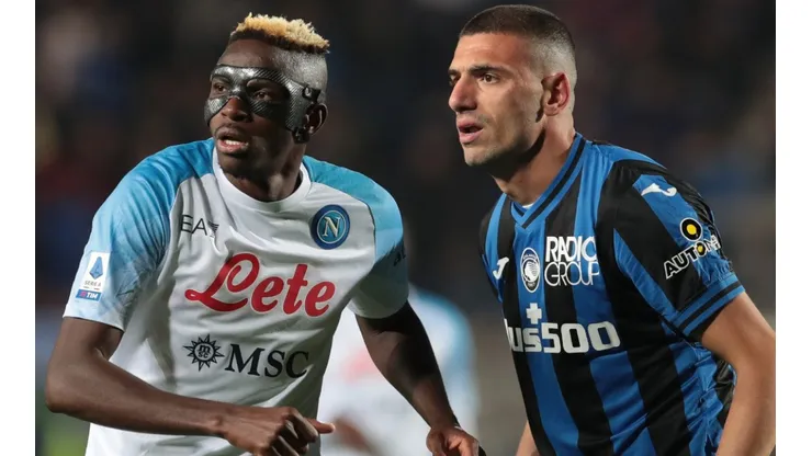 Victor Osimhen of Napoli and Merih Demiral of Atalanta