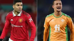 Casemiro of Man United (left) and Luiz Felipe of Real Betis.