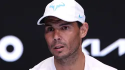 Rafael Nadal speaks during a press conference.
