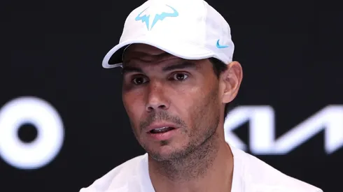 Rafael Nadal speaks during a press conference.