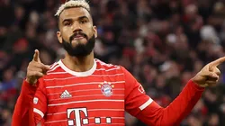 Eric Maxim Choupo-Moting celebrates Bayern's winner vs. PSG.