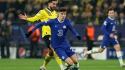 Emre Can of Dortmund challenges Kai Havertz of Chelsea