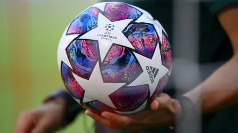 A match ball with the Champions League logo