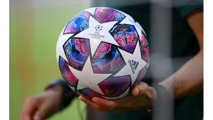 A match ball with the Champions League logo