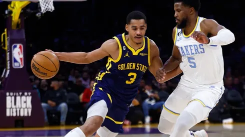 Jordan Poole #3 of the Golden State Warriors at Crypto.com Arena