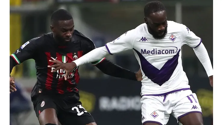 Fikayo Tomori of Milan and Jonathan Ikone of Fiorentina