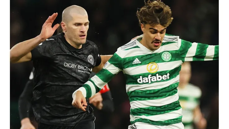 Alex Gogic of St. Mirren and Jota of Celtic