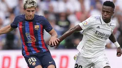 Sergi Roberto of Barcelona and Vinicius of Real Madrid