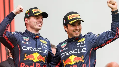 Sergio Perez and Max Verstappen with Red Bull