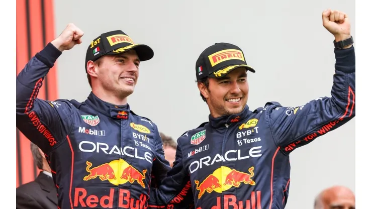 Sergio Perez and Max Verstappen with Red Bull