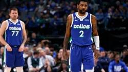 Kyrie Irving (right) and Luka Doncic.