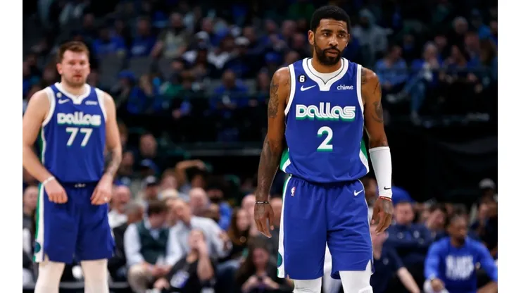 Kyrie Irving (right) and Luka Doncic.
