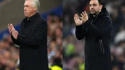 Carlo Ancelotti of Real Madrid (left) and Xavi of Barcelona (right)