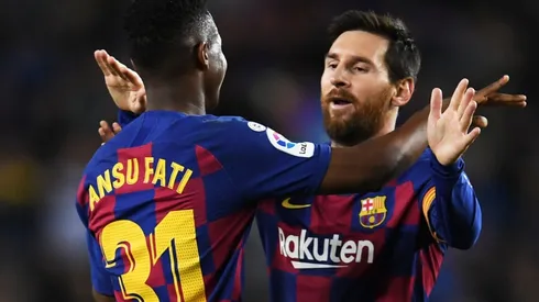 Ansu Fati and Lionel Messi