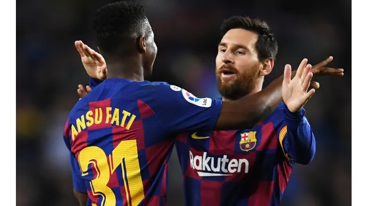 Ansu Fati and Lionel Messi