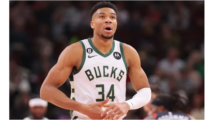 Giannis Antetokounmpo #34 of the Milwaukee Bucks