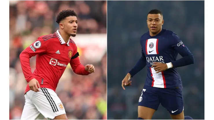 Jadon Sancho and Kylian Mbappé