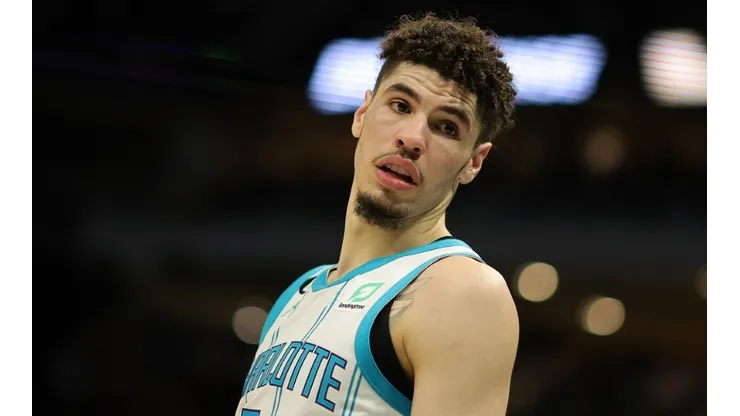 LaMelo Ball at the Charlotte Hornets v Milwaukee Bucks game on January 31, 2023.