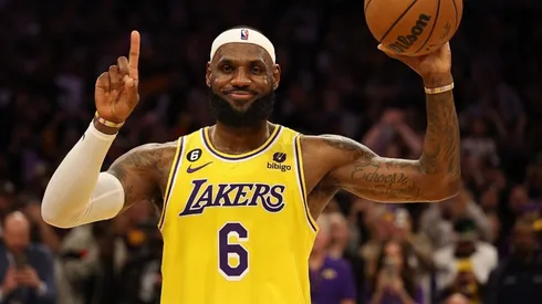LeBron James #6 of the Los Angeles Lakers