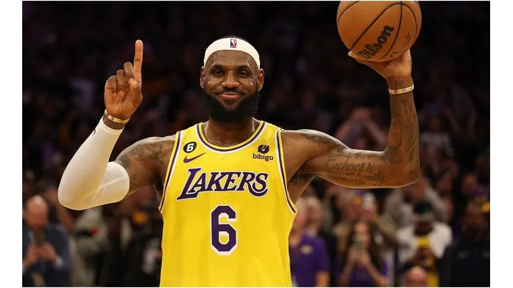 LeBron James #6 of the Los Angeles Lakers