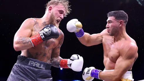 Jake Paul fighting against Tommy Fury in Saudi Arabia (2022)