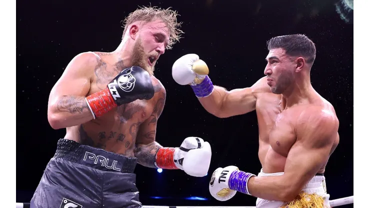 Jake Paul fighting against Tommy Fury in Saudi Arabia (2022)