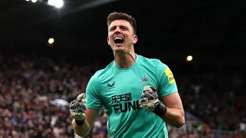 Nick Pope with Newcastle in the Carabao Cup