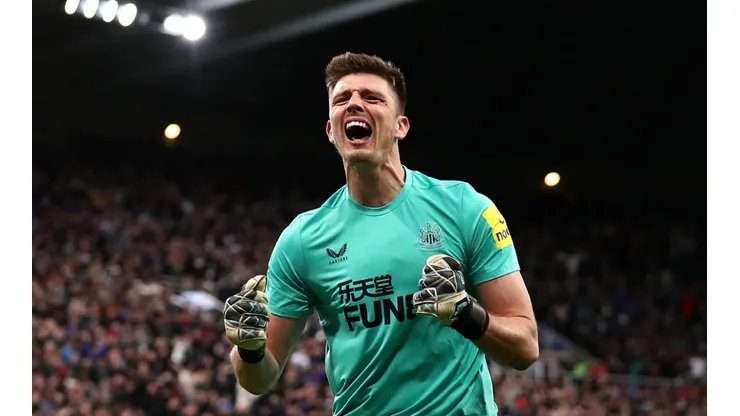 Nick Pope with Newcastle in the Carabao Cup