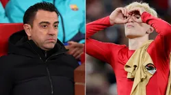 Xavi of Barcelona and Alejandro Garnacho of Manchester United