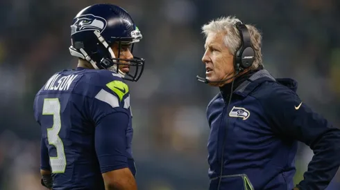 Russell Wilson and Pete Carroll with the Seattle Seahawks