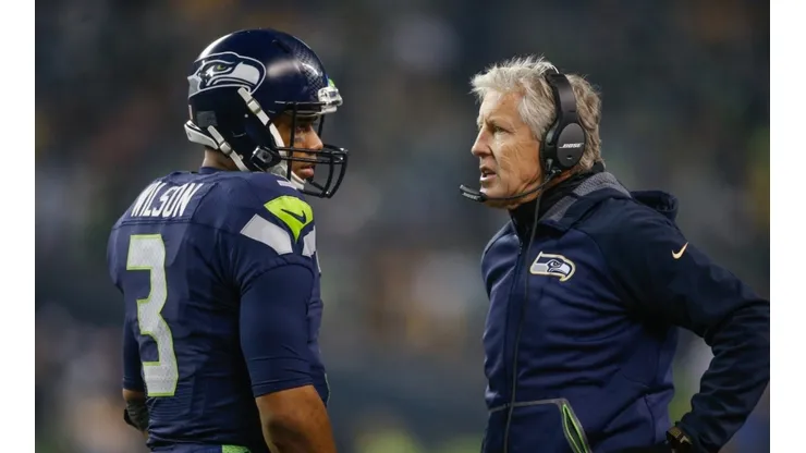 Russell Wilson and Pete Carroll with the Seattle Seahawks