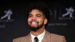 Caleb Williams after winning the 2022 Heisman Trophy