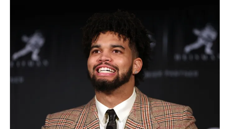 Caleb Williams after winning the 2022 Heisman Trophy