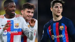 Ousmane Dembele, Pedri (left) and Gavi will miss Barcelona's match vs. Manchester United at Old Trafford.