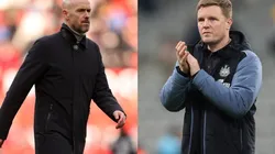 Erik ten Hag of Manchester United (left) and Eddie Howe of Newcastle (right)