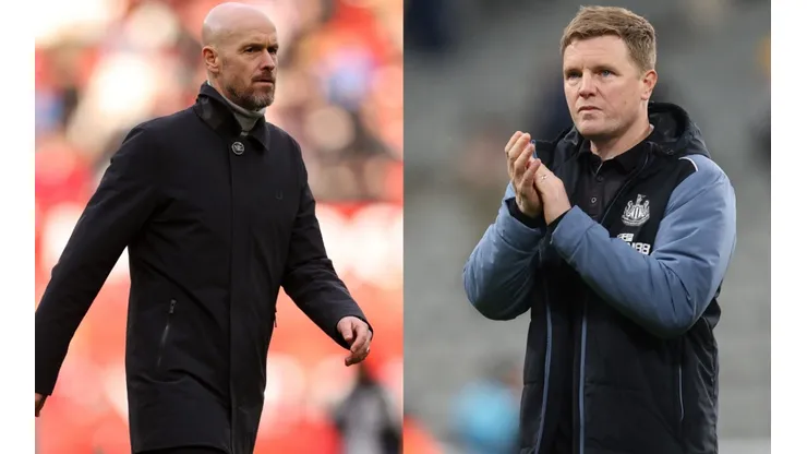 Erik ten Hag of Manchester United (left) and Eddie Howe of Newcastle (right)