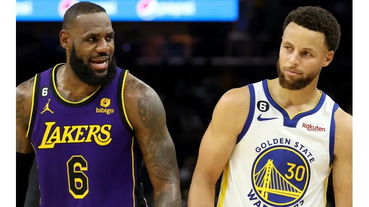 LeBron James of the Los Angeles Lakers and Stephen Curry of the Golden State Warriors