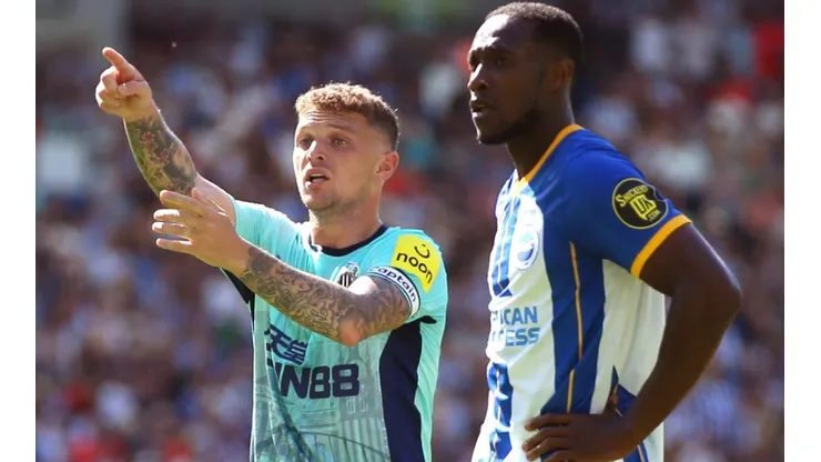 Kieran Trippier of Newcastle and Danny Welbeck of Brighton