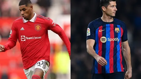 Marcus Rashford (left) and Robert Lewandowski (right)