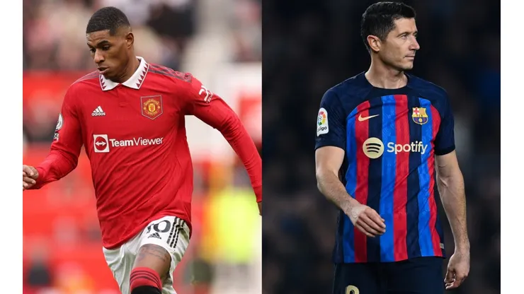 Marcus Rashford (left) and Robert Lewandowski (right)