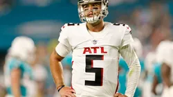 AJ McCarron playing for the Falcons in 2021
