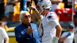 Patriots owner Robert Kraft (left) and Mac Jones.