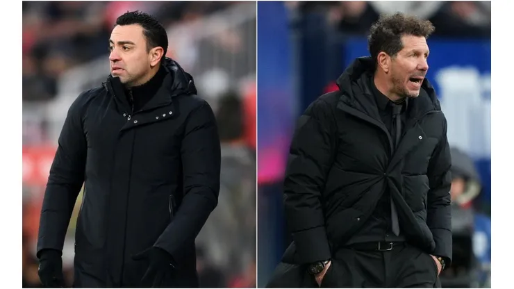 Barcelona coach Xavi (left) and Atletico Madrid manager Diego Simeone.