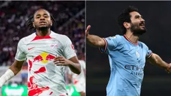 Christopher Nkunku of RB Leipzig and Ilkay Guendogan of Manchester City