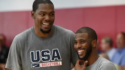 Kevin Durant (left) and Chris Paul.