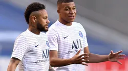 Neymar and Kylian Mbappe of PSG