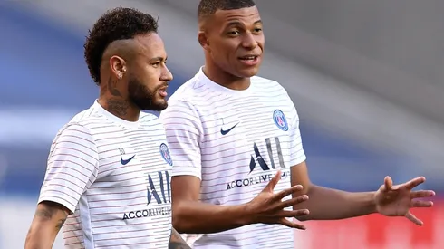Neymar and Kylian Mbappe of PSG