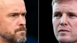 Erik ten Hag of Manchester United and Eddie Howe of Newcastle